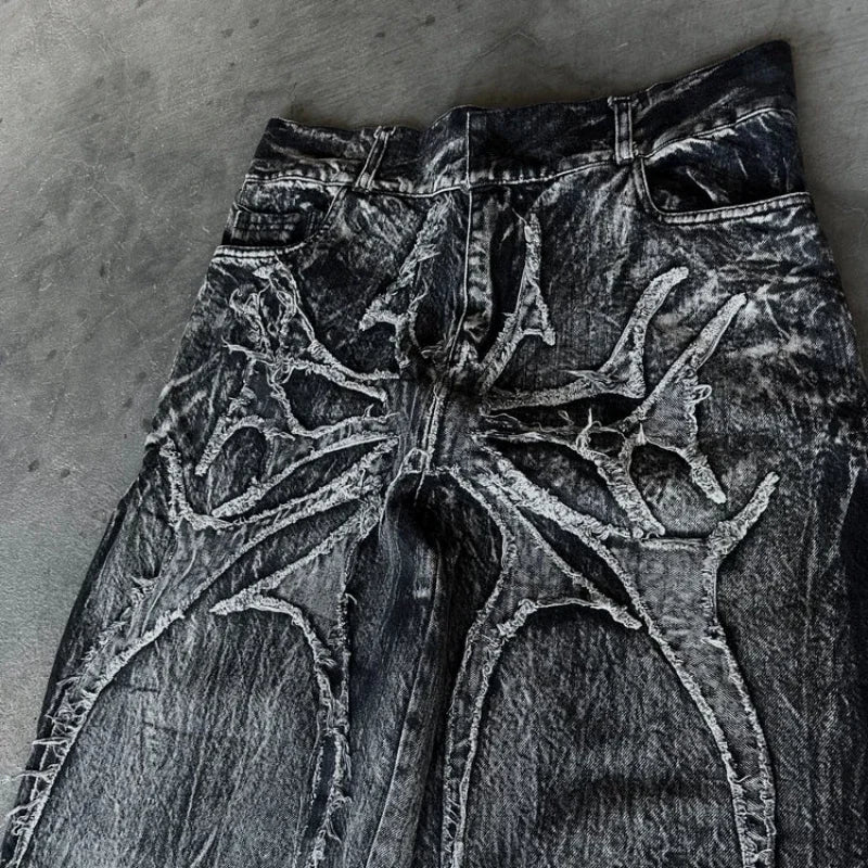 Cobra Street™ Y2K Phantom Jeans Baggy – Gothic Denim